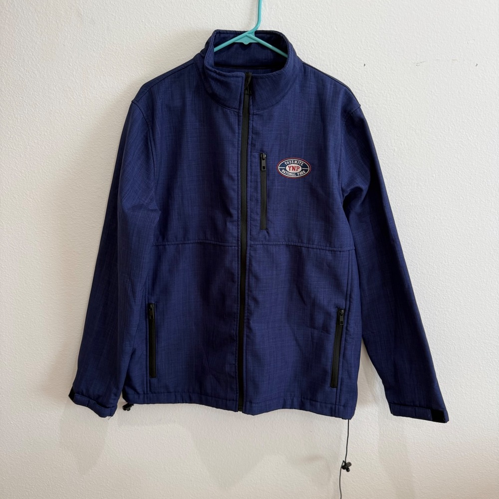 Cheneral Yosemite National Park YNP Blue Softshell Fleece Lined Jacket Mens M